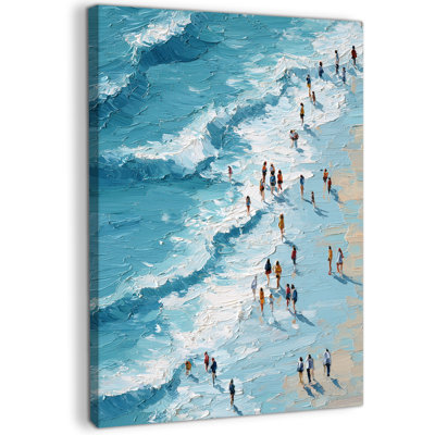  Art mural de plage, photos d'océan côtier, art mural de plage pour le salon, art mural sur toile de plage pour la chambre à coucher, paysage nature, peinture sur la plage, art côtier pour les murs, prêt à accrocher 18 po x 24 po