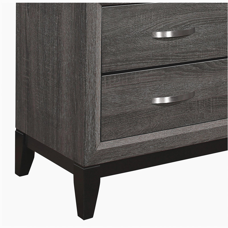 Mobilier de chambre à coucher à tiroirs en queue d'aronde de style unique avec finition grise et 1 pièce