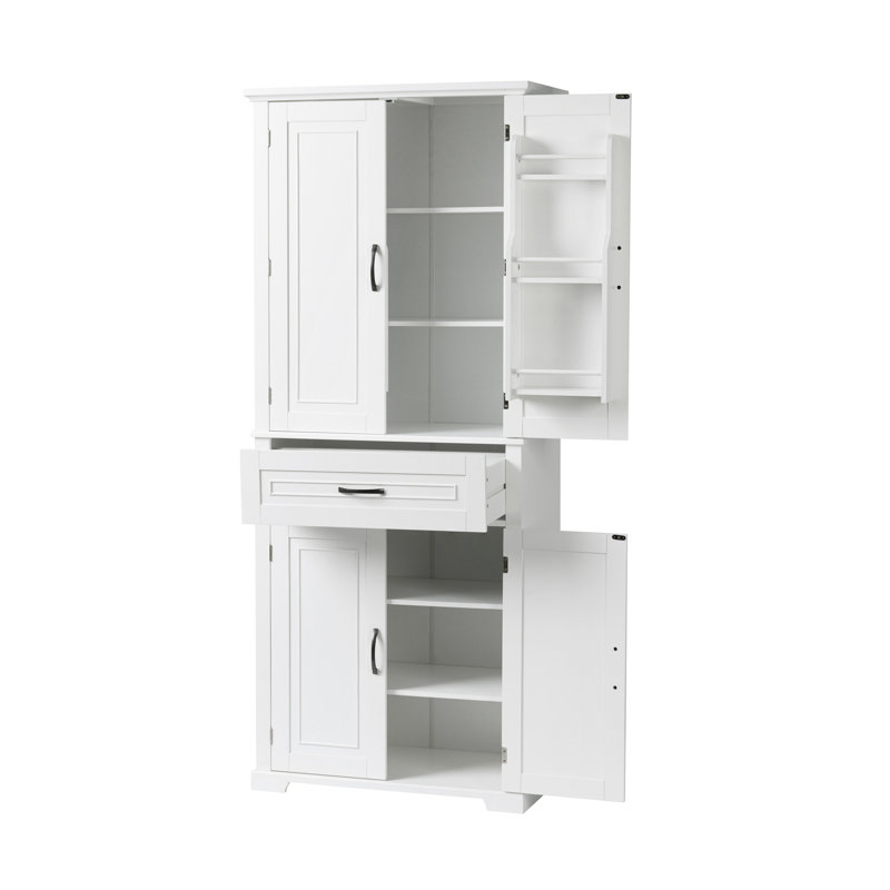 Bathroom Storage Cabinet With Doors And Drawer, Multiple Storage Space, Adjustable Shelf For Enhanced Organization, White