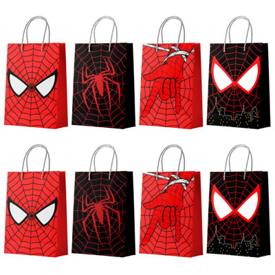 Spiderman Party Bags with Handles, 24 Pcs Spiderman Gift Bag