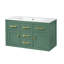 Meuble-lavabo mural de 91 cm (36 po) avec lavabo blanc lustré, plusieurs tiroirs et portes à fermeture amortie, style français