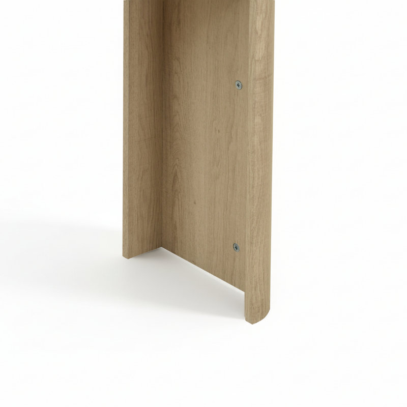 Abdel 39" Fluted Console Table with Mid-Century Modern Styling, Oak, 29.5" H x 39.4" W x 11.8" D