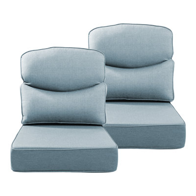 Ensemble de coussin de siège et de dossier pour patio en forme de croissant de 6 po avec housse amovible Deb