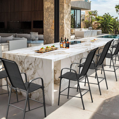 Chaises de salle à manger d'extérieur empilables (ensemble de 4)