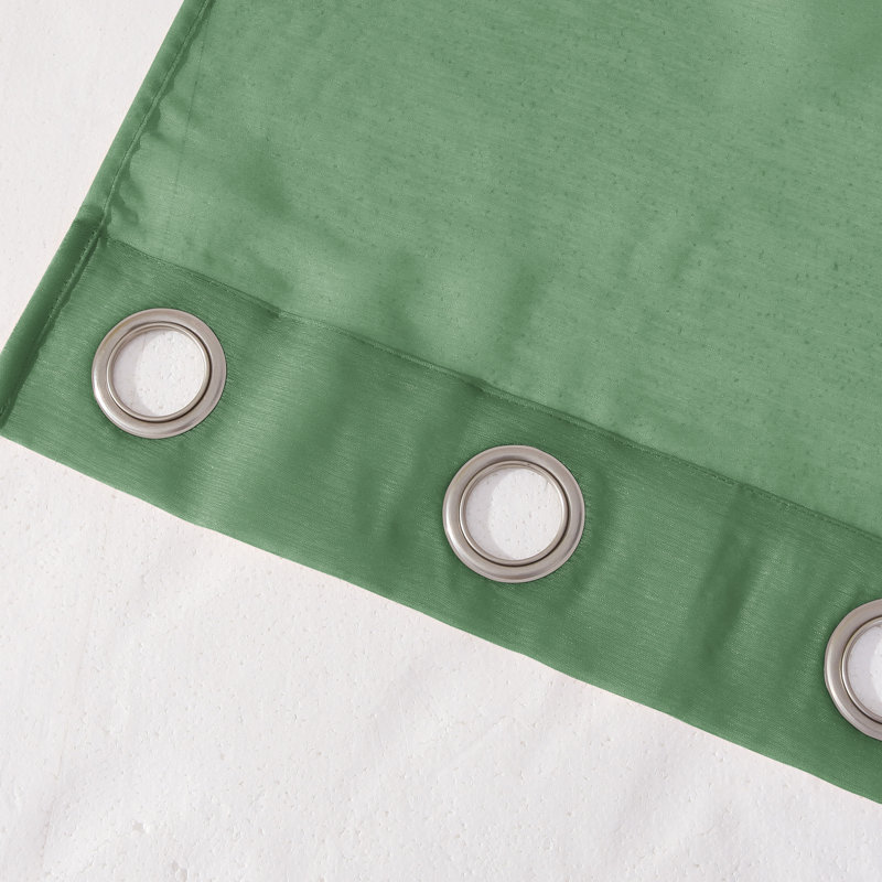 Paire de rideaux semi-transparents avec œillets Sirmans, sauge