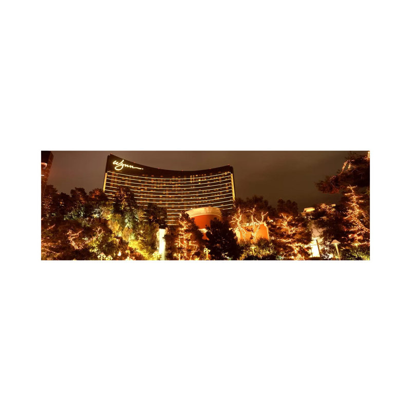 Hotel Lit Up At Night, Wynn Las Vegas, The Strip, Las Vegas, Nevada, USA - Wrapped Canvas Panoramic Print