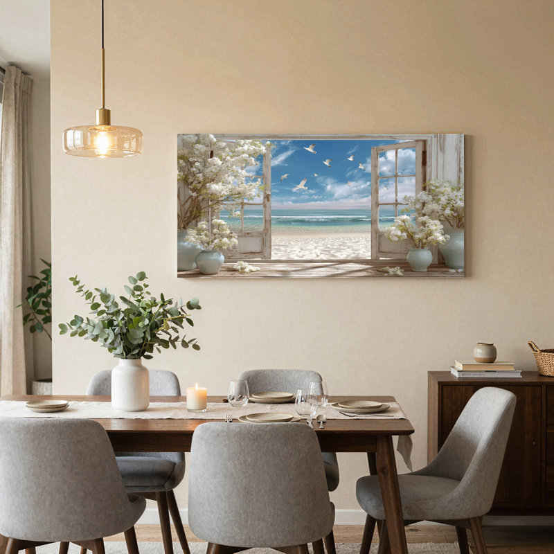 «Beach Window», reproduction d'art sur toile, ensemble de 1, 4020