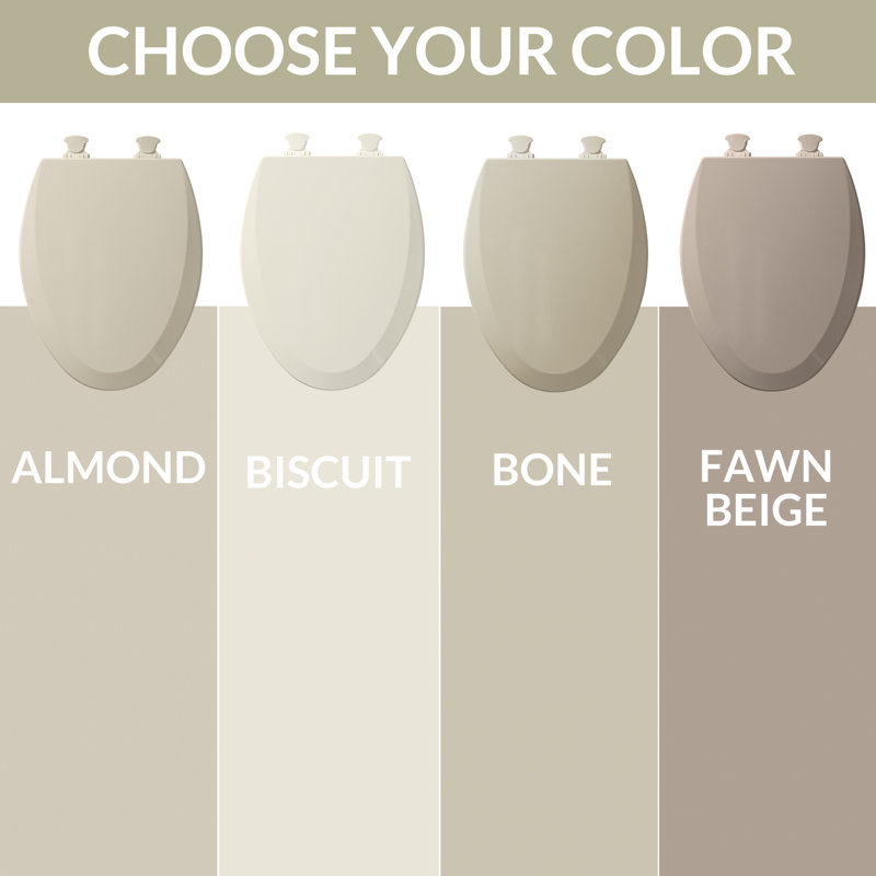 Bemis Biscuit Round Molded Wood Toilet Seat with Easy Clean Hinges