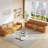 Modern 92-inch Faux Leather 3-seater Sofa, Square Armrests With Solid Wood Legs, No Tools Required For Installation-276563169-276563182