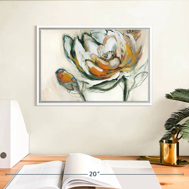 Bloomed, Floating Frame White, 13" X 9"