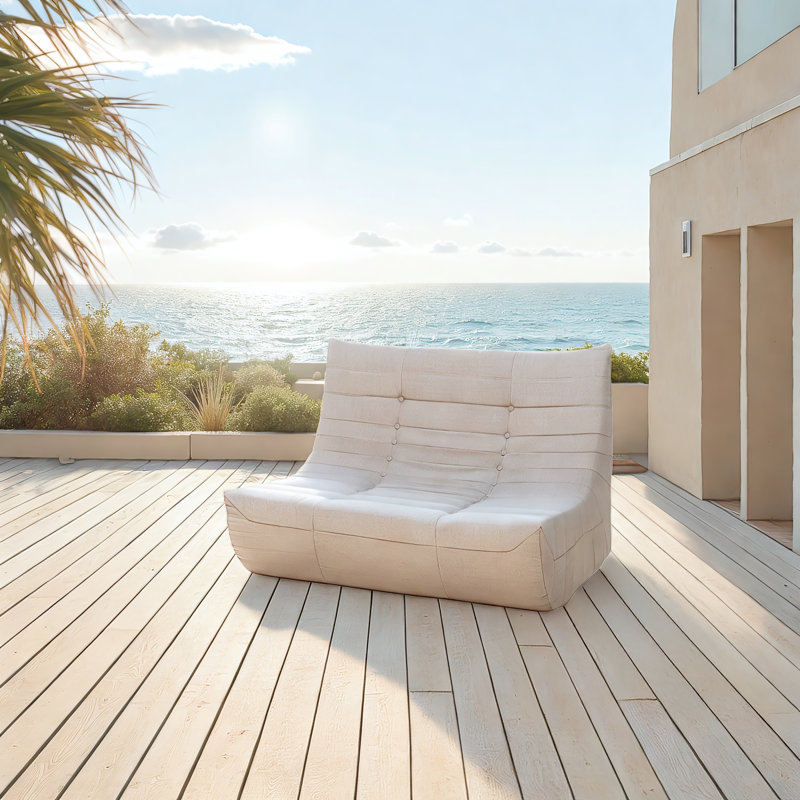 Canapé d'extérieur beige en mousse à compression Deko Living