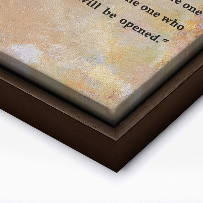 Matthew 7: 7-8, Canvas, 12"H x 16"W, Brown Framed