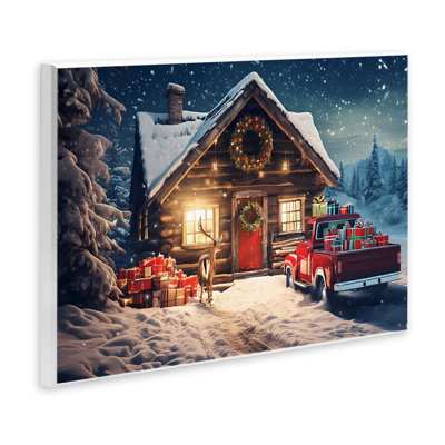 Art giclée Woodsy Holiday Cabin par Alina Georgescu