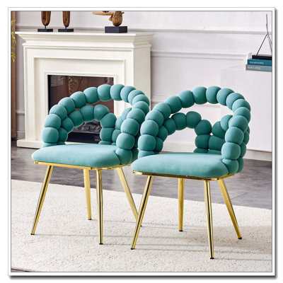 Chaises de salle à manger en velours