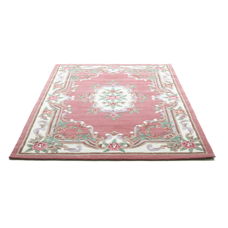 Handmade Costilla Rug In Pink, Rectangular 70 x 140cm