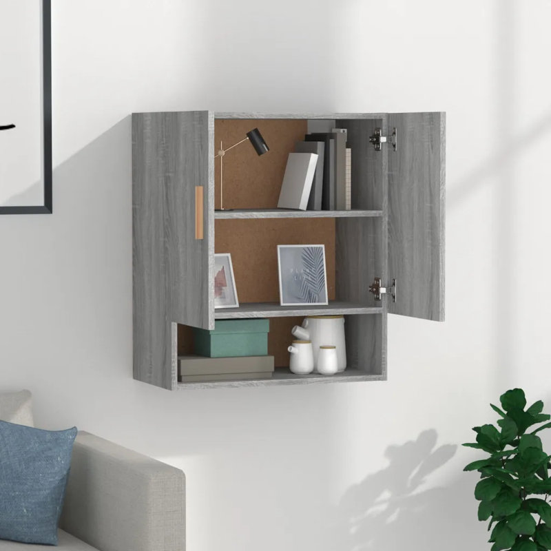Quinnes Wall Bathroom Cabinet, Grey Sonoma