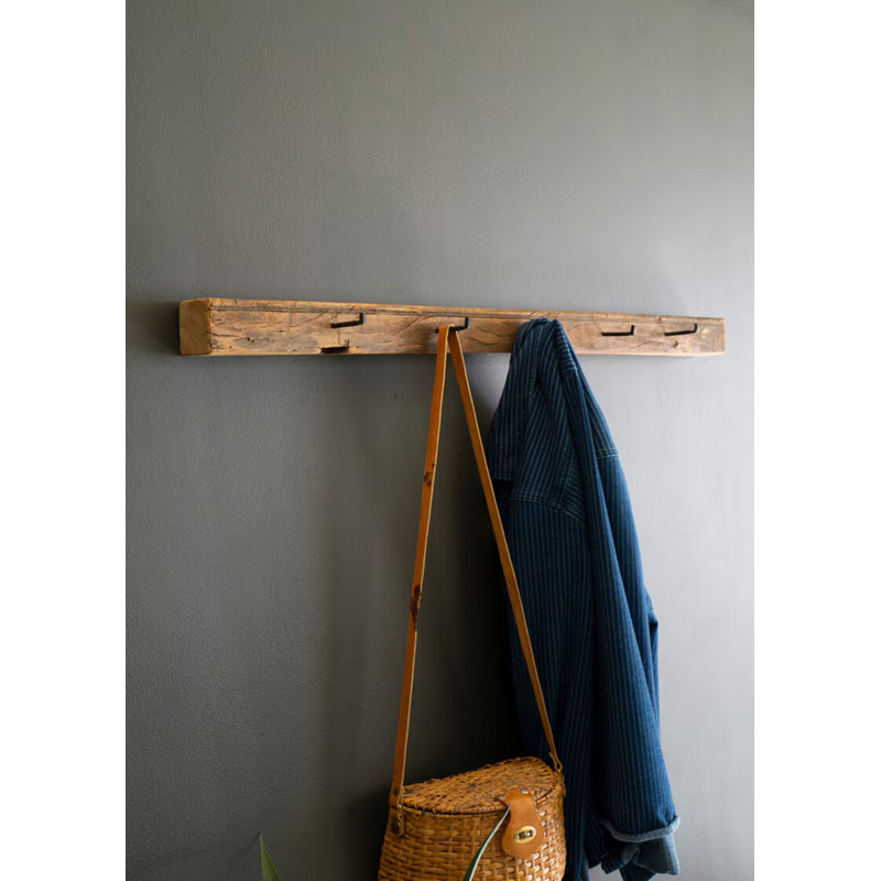  Ensemble de 2 crochets muraux en bois recyclé