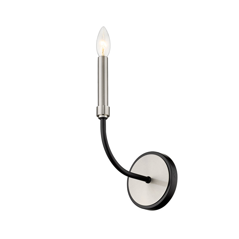 Lampe murale bougie 1 lumières Bittrich, Nickel brossé