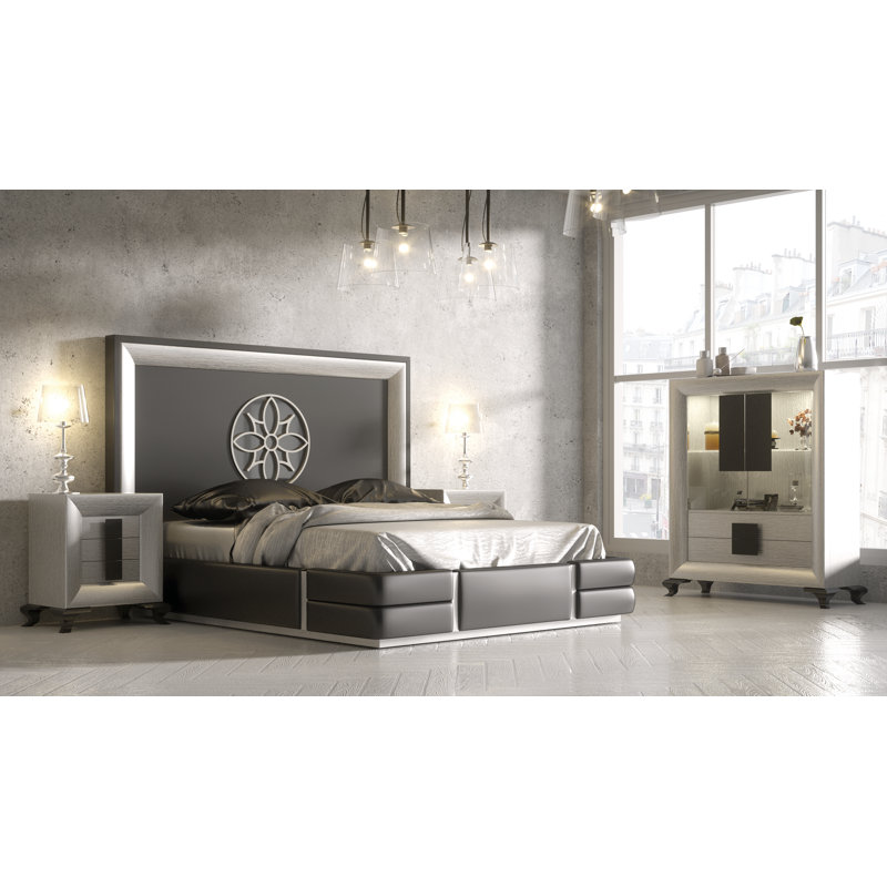 Annalya Vegan Leather Standard Bed, King, High Gloss
