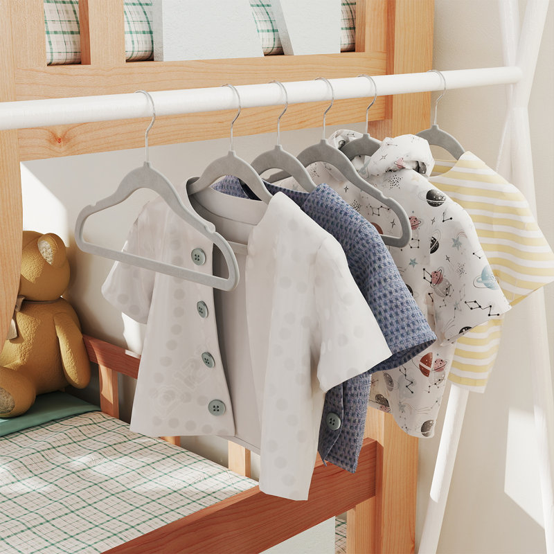 Baby Hangers 50 Pack, Kids Hangers, 11.8 X 8.1 Inches, 360° Swivel Hooks, Space-Saving Clothes Hangers, Velvet Hangers, Non-Slip