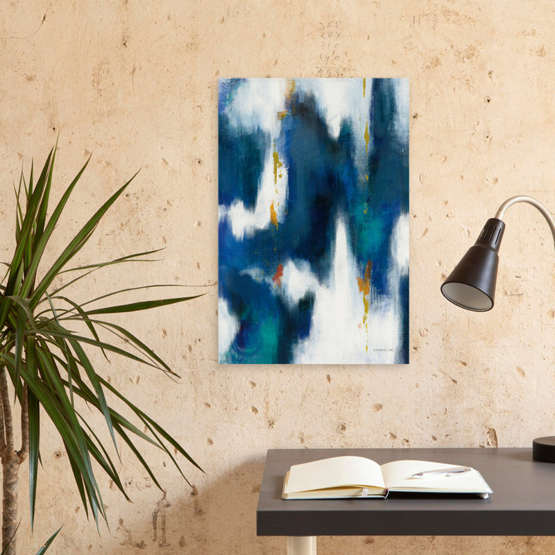 Art abstrait abstrait et bleu II, H 24 po x l 16 po