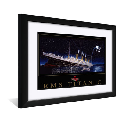 Titanic Sinking Stern View Professionally Framed & Matted Art Print - by Richard DeRosset