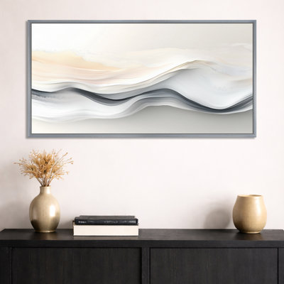 «White Grey Rebecca II», art mural moderne encadré, impressions sur toile douillettes