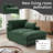 Oversized Upholstered Green Chenille Chaise Lounge with Armrests & Throw Pillows-1767935889