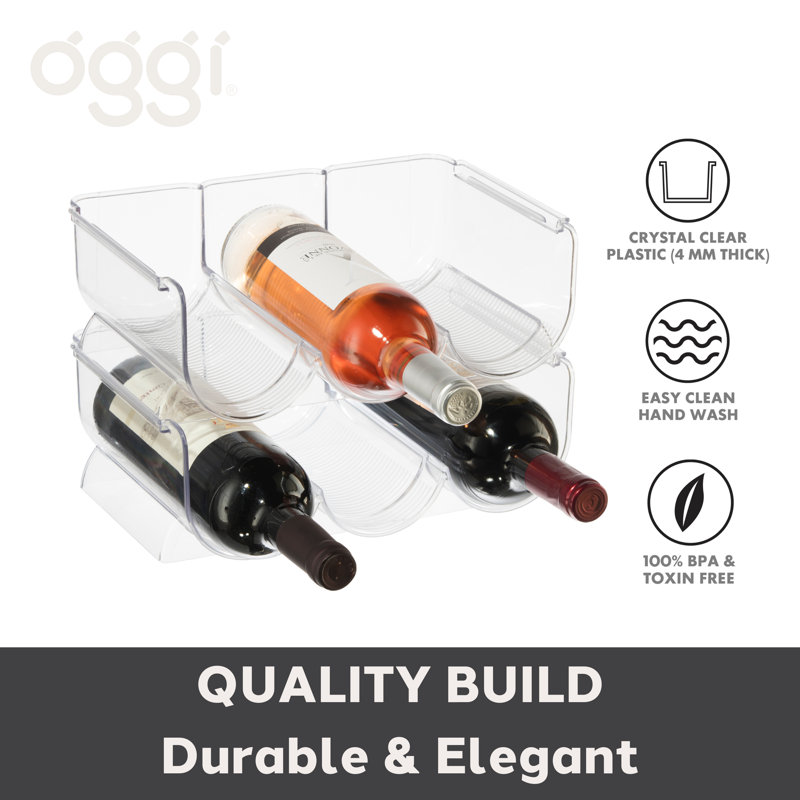 Clear Stackable 6-Bottle Plastic Wine Rack