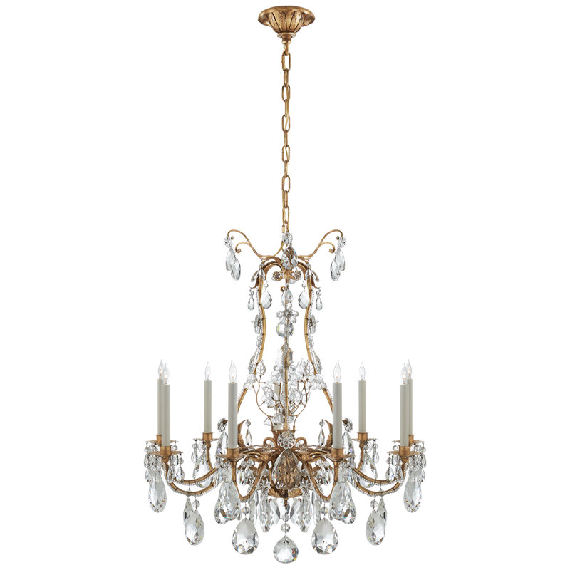 Thomas O'Brien Yves Chandelier, Golded Iron