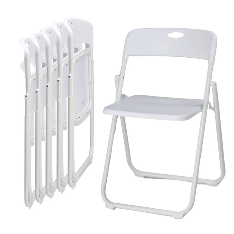 Plastic Folding Chairs(Set Of 6), White