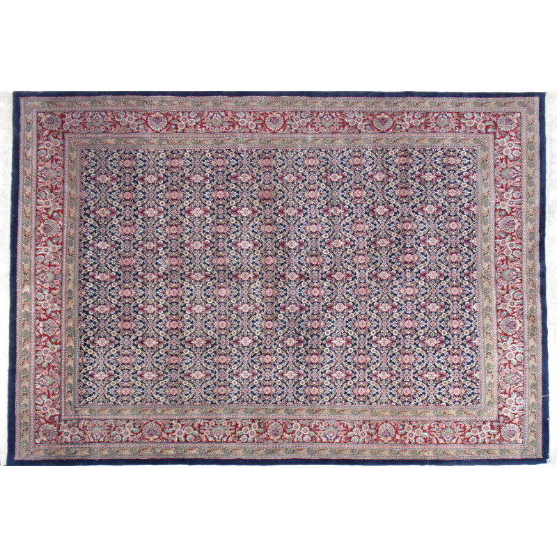 Tapis ivoire en laine noué à la main 9 pi x 12 pi Southwestern