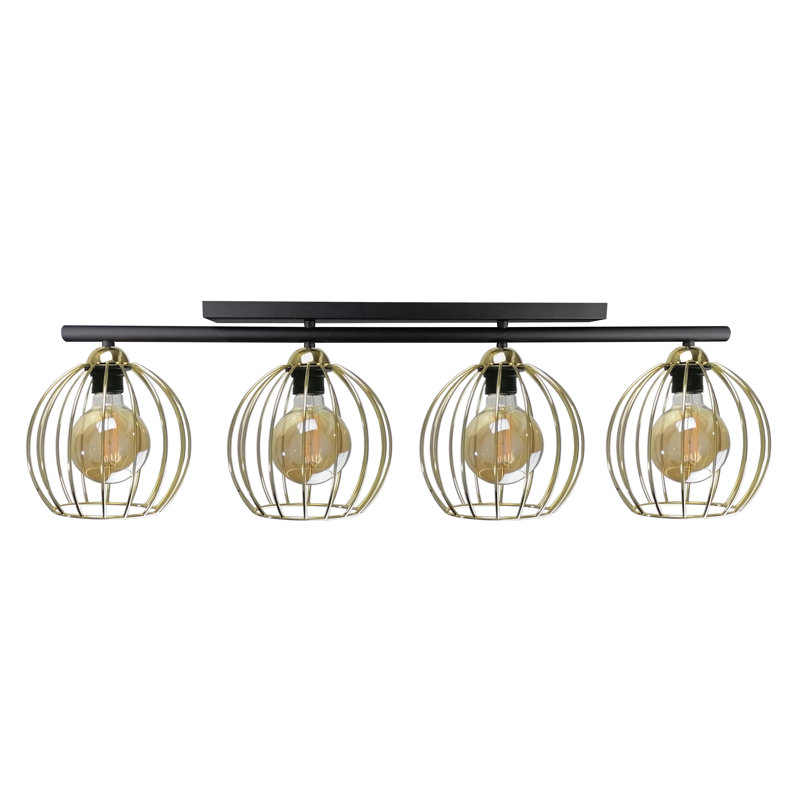 Andrekia Flush Mount, Gold, Black/Gold