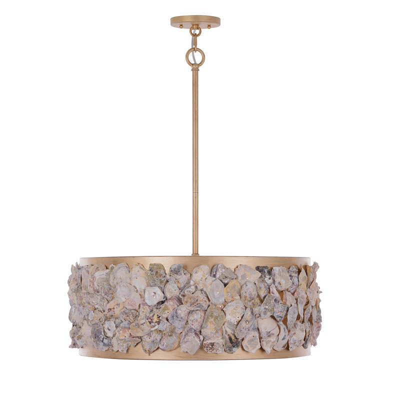 Leanne 6-Light Pendant in Chandon by Breegan Jane, 9.5"H x 24"W, 4