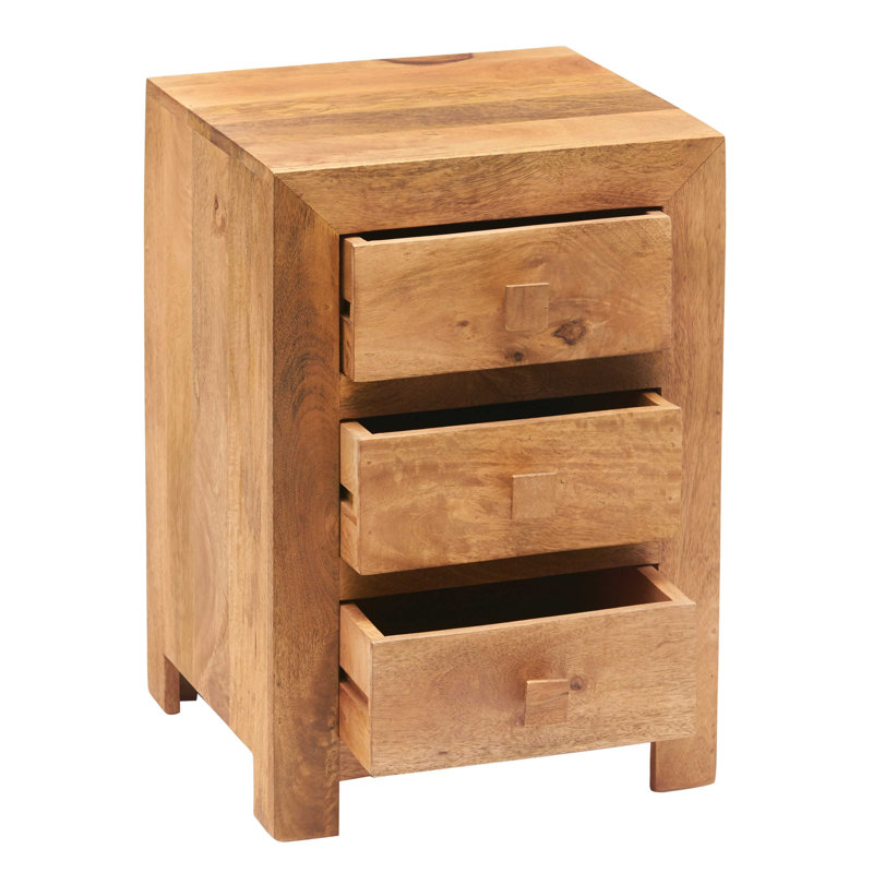 Adeliza 42cm W Solid Wood Bedside Table