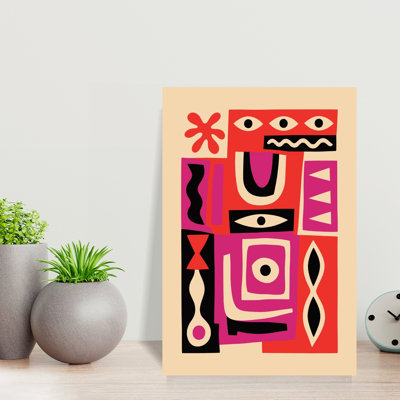 Modern Tribal Eyes Abstract Bold Colorful Wall Art Print by Patryk Krygowski - Wrapped Canvas Print