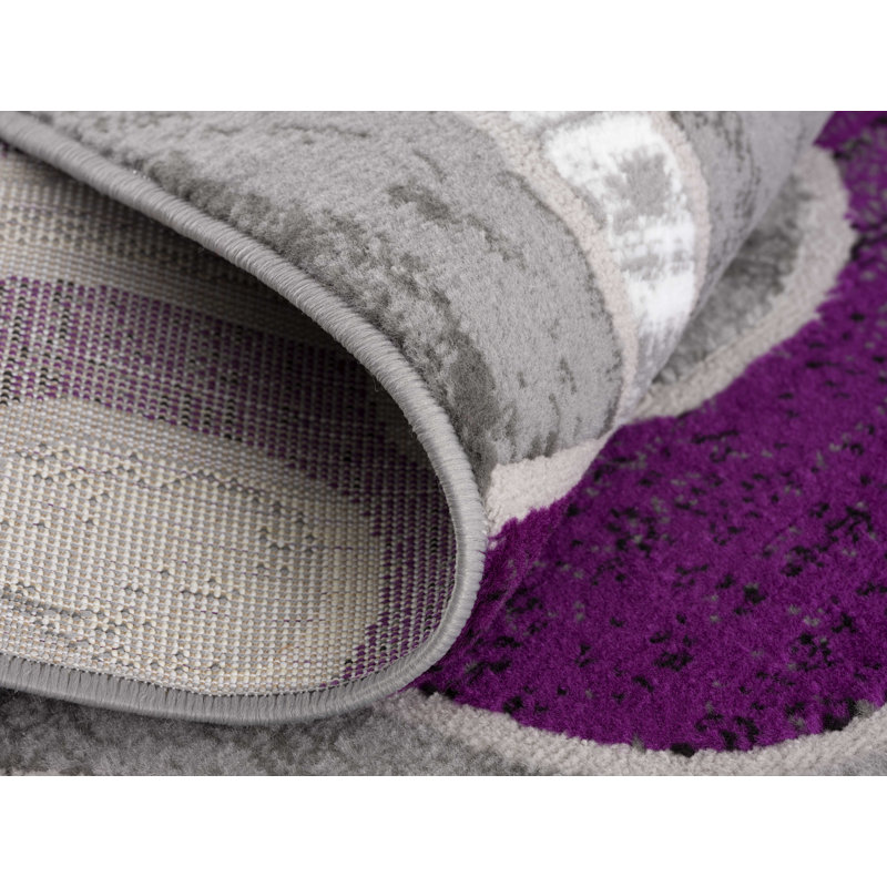 Tapis mauve à motif géométrique Balderston, Rectangle 2 pi x 3 pi
