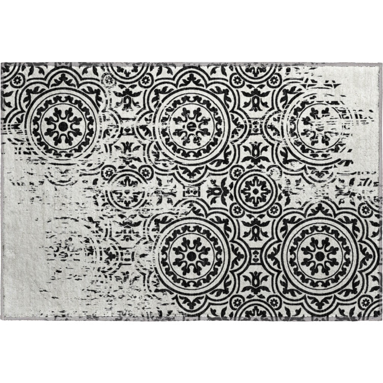 Premium Machine Washable Prisco Black Rug