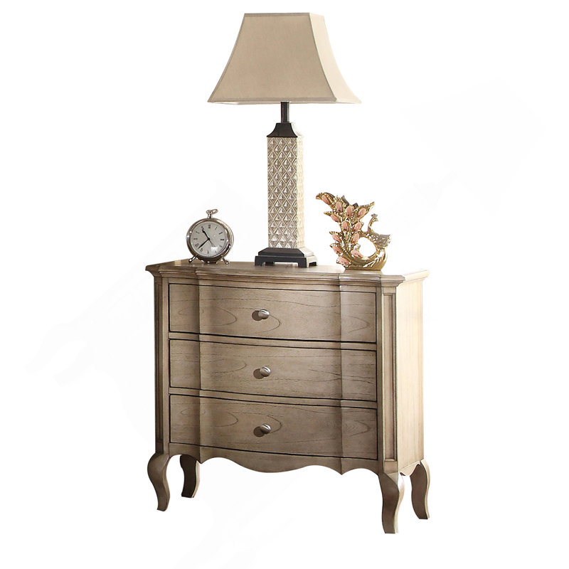 Table de chevet 3 tiroirs Antique Taupe, Taupe
