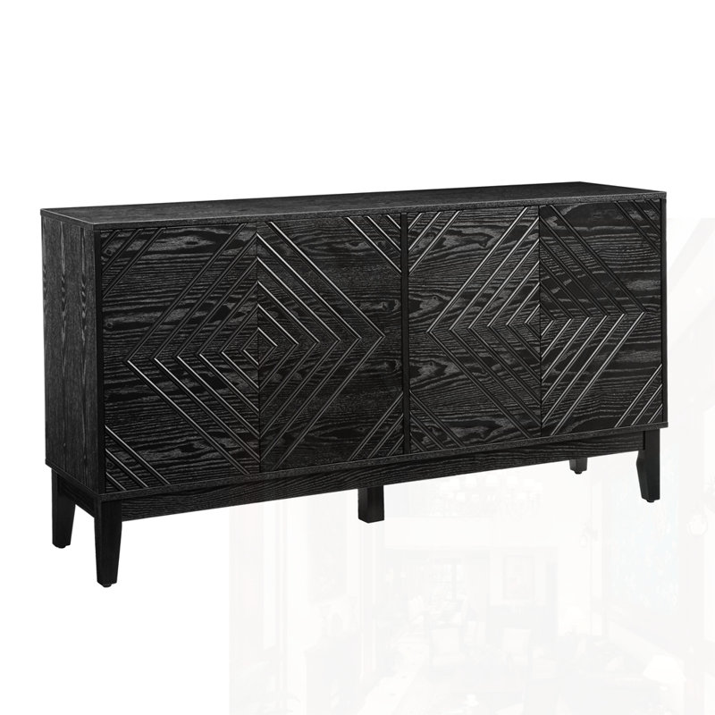 Buffet 60,5 "avec rangement, Noir