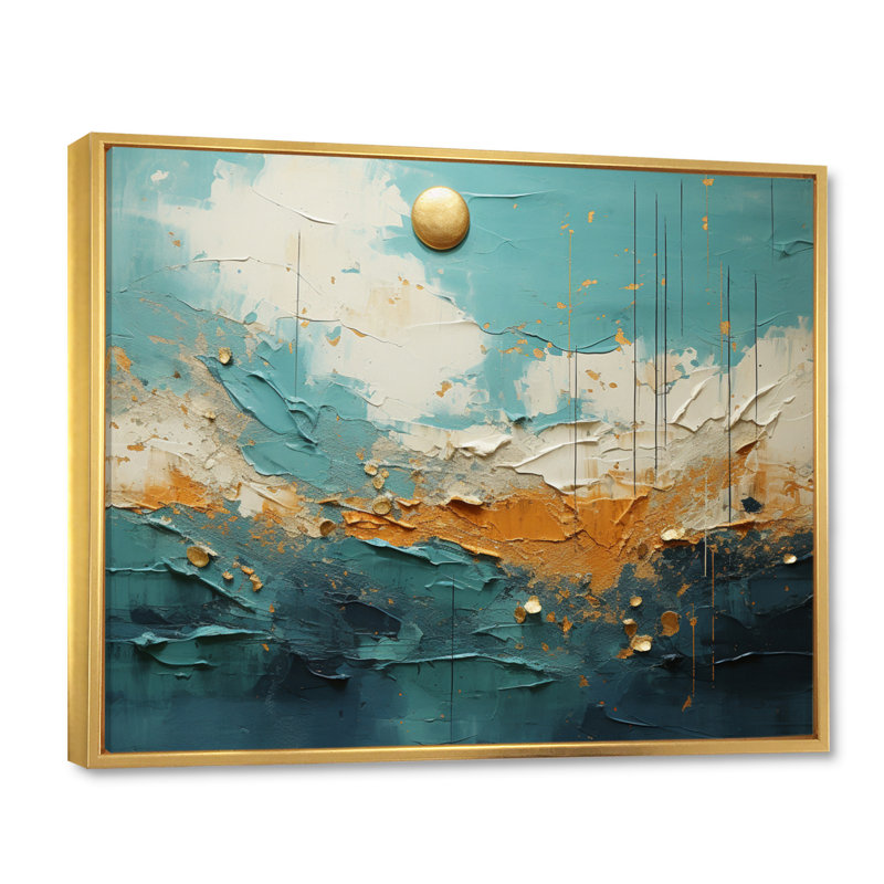 Abstract Plutot Planet Collage - Pluto Canvas Prints, Cadre flottant doré, H 12 po x l 20 po x P 1 po