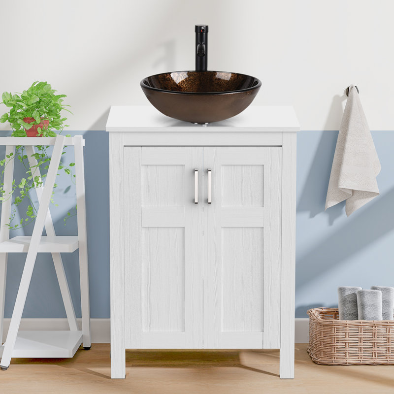 Ensemble de meuble-lavabo simple 24 po Ella-Mai, Blanc