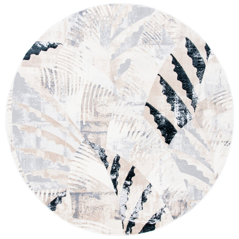 Eltingville Performance Abstract Rug, Round 6'7"