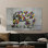 Reproduction d'art sur toile imprimée: Banksy Elephant Graffiti Decor - Flat, Modern Design, 1P BlackFramedCanves