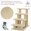 Escalier pour chat avec tapis à griffes à 4 niveaux 25 po Pawhut