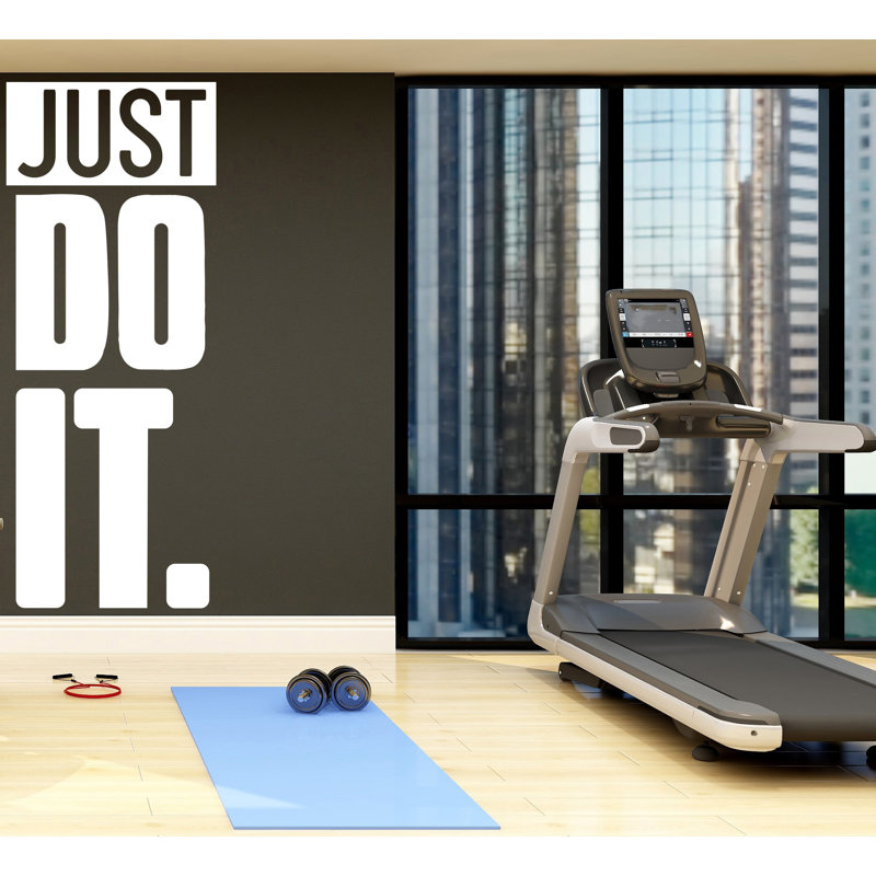 Décalcomanie murale de gymnastique, remise en forme, décoration murale, décoration murale CrossFit, H 55 po x l 22 po, Noir