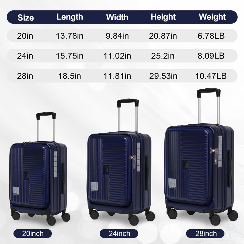 Durable Hardshell Luggage Set with Front Opening and TSA Approved Lock for Secure Travel