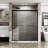 Goodyo Double Sliding Glass Shower Door  60 In. W X 72 In. H Aluminum Framed Shower Enclosure With SGCC Clear Tempered Glass