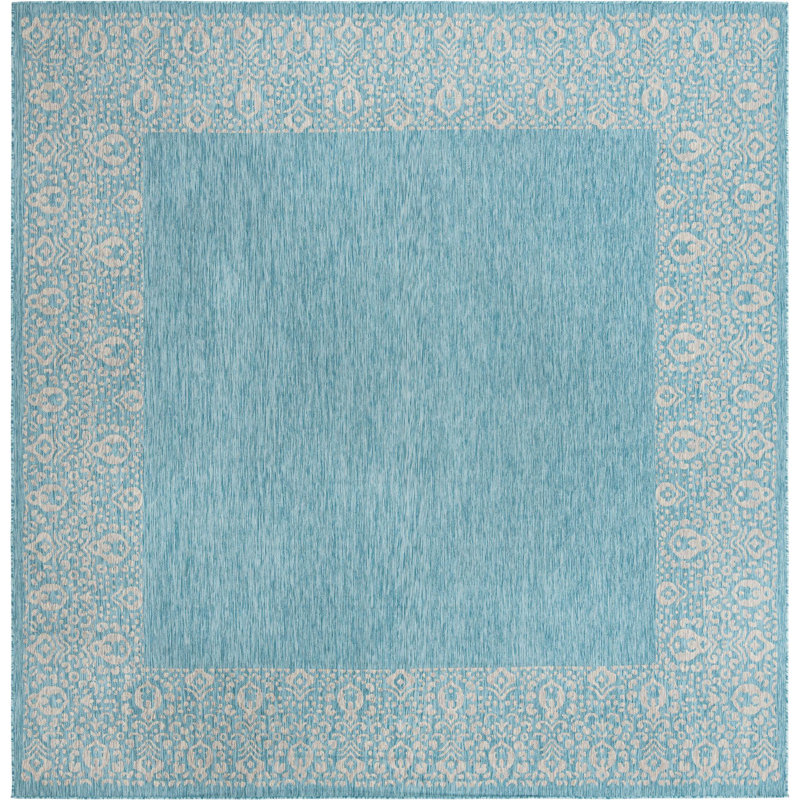 Tapis extérieur d'extérieur couleur océan, Carré 10 pi 8 po