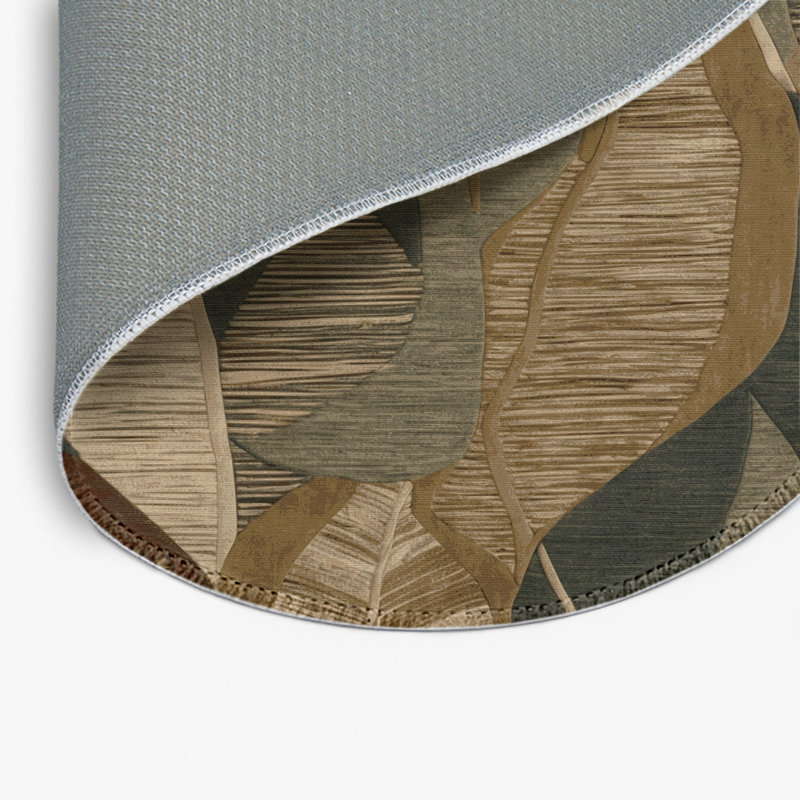 Nature Brown Indoor and Outdoor Area Rug, Round 5'